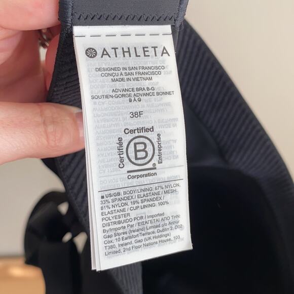 Athleta Advance Sports Bra B-G Black 38F - Picture 8 of 10